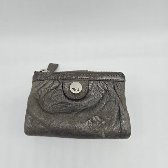 Fossil Women's Leather Small Tri-Fold Wallet Pouch Casual Everyday Boho - Picture 1 of 9